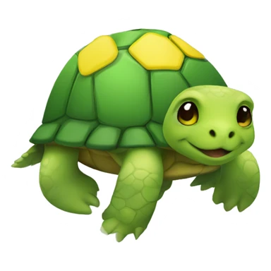 turtle with yellow hearts around it sticker