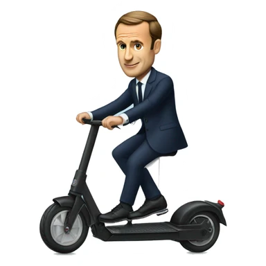 macron sur une trotinette sticker