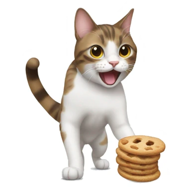 Cat trying to get a treat sticker