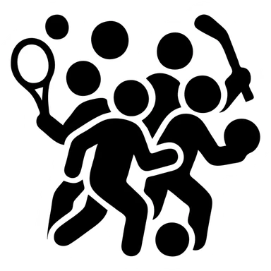 Crowd of people playing different sports simultaneously sticker