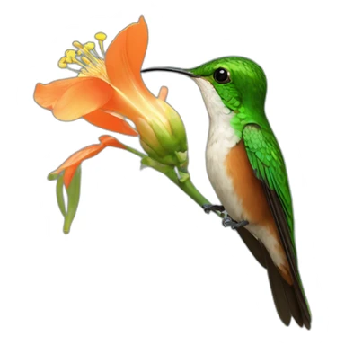 Colibris qui butine une fleur sticker