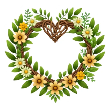 nature wreath heart, boho beautiful  sticker