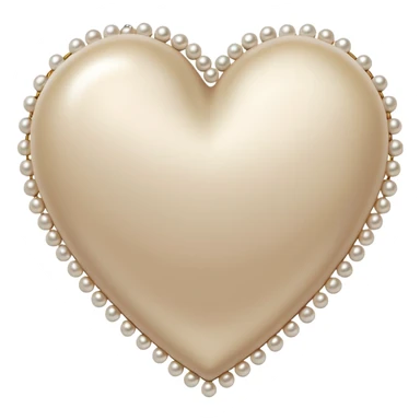 one beige heart and pearl trim sticker