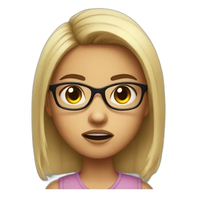 a cute girl with specs angry sticker