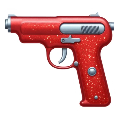 red glitter gun sticker