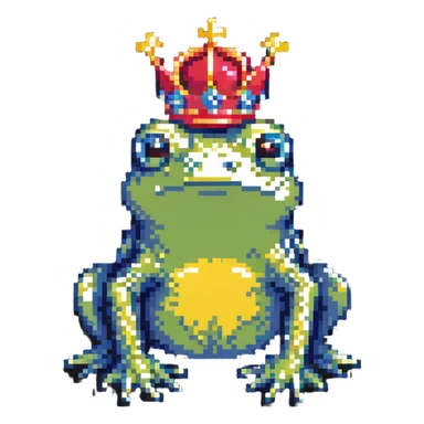 crowned frog sticker