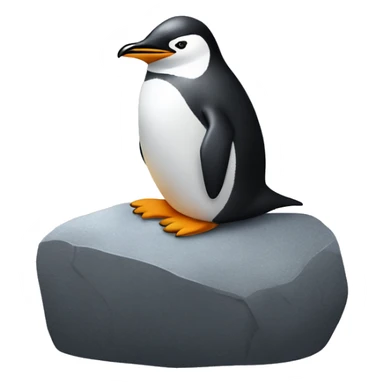 Penguin sitting on The Rock sticker