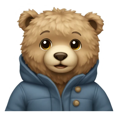 Cute teddy bear with winter coat cozy sticker