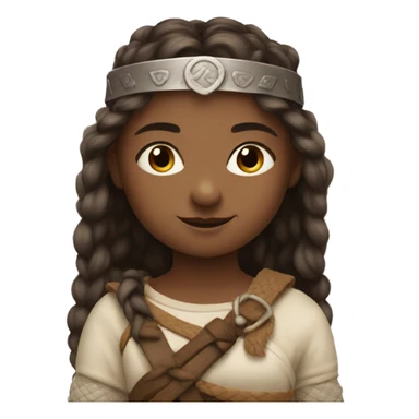 2 young viking girls both withe skin helping each other sticker