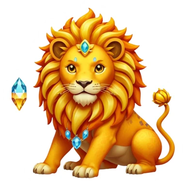 Pokemon legendary laranja and yellow crystal lion sticker