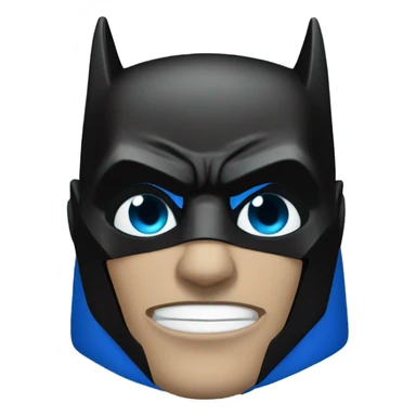 Dark Batman mask with blue eyes and determinate black skin face sticker