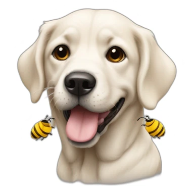 un chien qui marche ur une abeille sticker