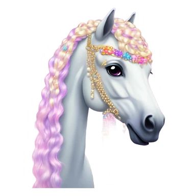 Lisa frank horse with pearls in hair sticker