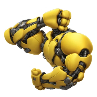 Yellow mechanical cyborg bicep that’s flexing sticker
