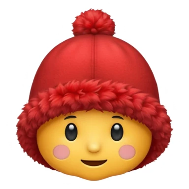 red fluffy hat sticker