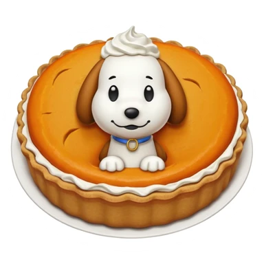 Make me a snoopy pumpkin pie emoji sticker