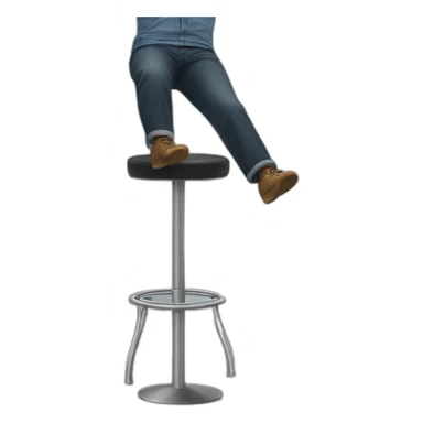 man's legs swinging off bar stool sticker