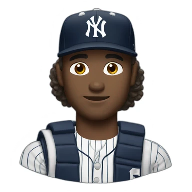 Yankees hat brown hair man sticker