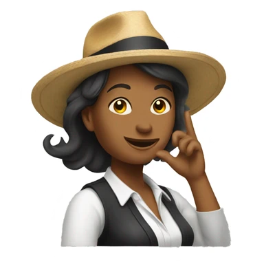 A woman tipping her hat sticker