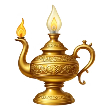 golden oil lamp, fantasy style sticker
