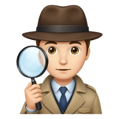 dective with magnifing glass sticker