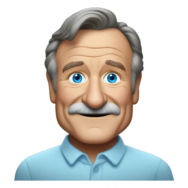 Robin Williams with light blue eyes sticker