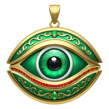 Eye shaped green locket  sticker