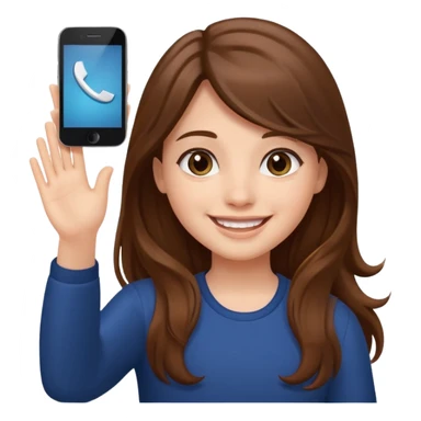 Girls saying bye with a phone on her hand  sticker