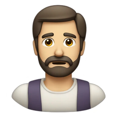 a man with small  dark moustache and beard disgusted frowning face sticker