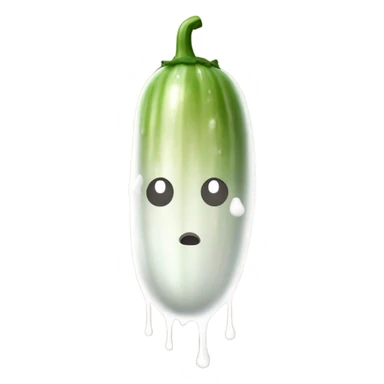 Light brown cucumber with white paint dripping  sticker