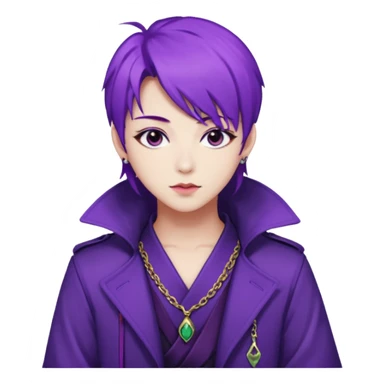 Rumi from K-pop demon hunters purple hair sticker