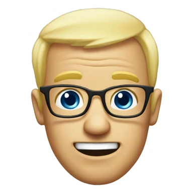 balding blond crazy silly nerd sticker