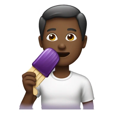 Person eating eggplant popsicle  sticker
