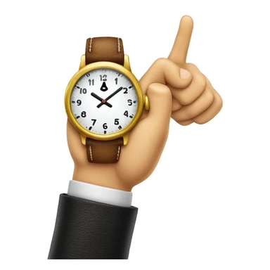 an index finger pointing at a wristwatch sticker
