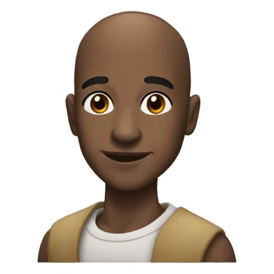create ligh skin , bald, black man, smling sticker