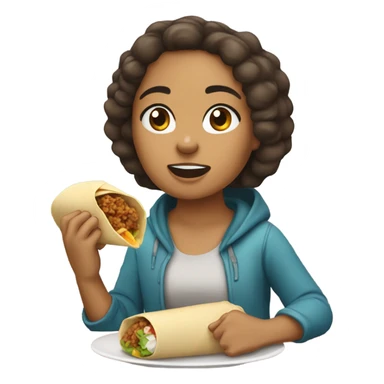 Lightskin girl eating burrito  sticker