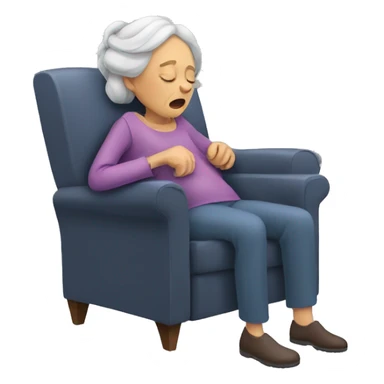 Old woman snoring on recliner sticker