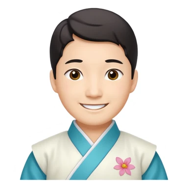 man in white hanbok sticker