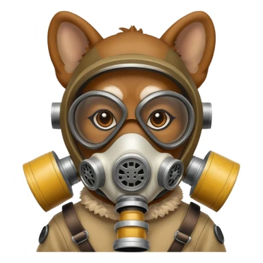dog with gas masks sticker