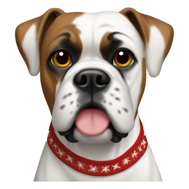 White boxer in Christmas sweater sticker