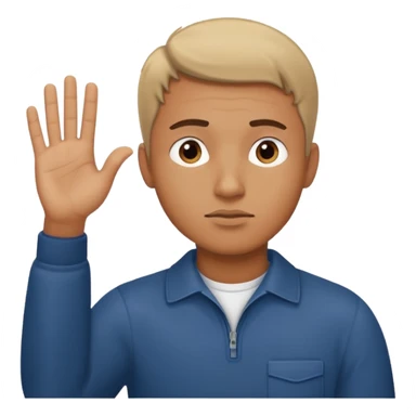 the man is deep in thought, raised one hand, showing something sticker