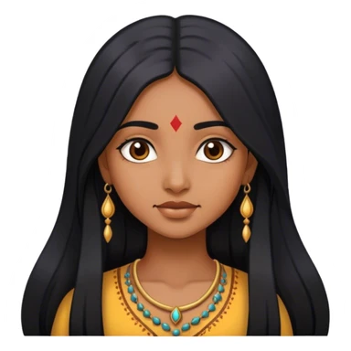indian girl with long black hair  sticker