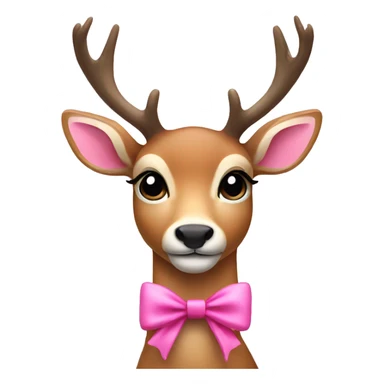 Deer with a pink bow  sticker