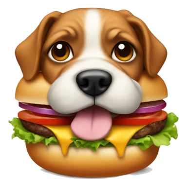 Dog in a burger sticker