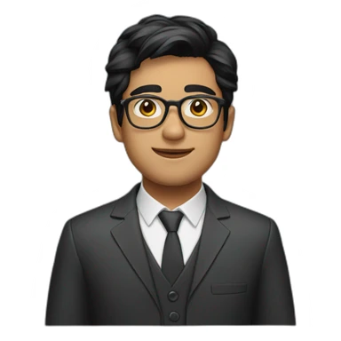 Ashok + black hair + spectacles sticker