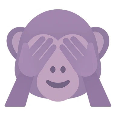 A dull purple Monkey Covering Eyes sticker