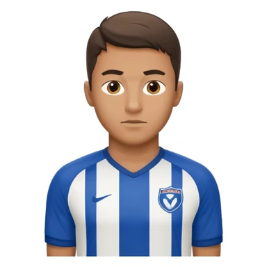 soccer player man blue white jersey sticker