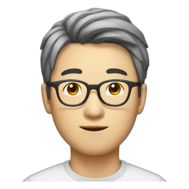 korean guy wearing glasses sticker