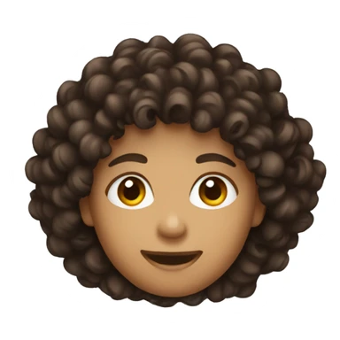 mixed skin dark brown curly head emoji  sticker