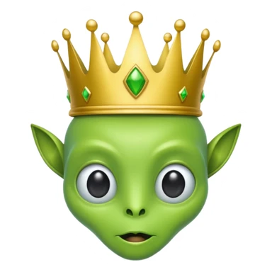 green alien with crown sticker